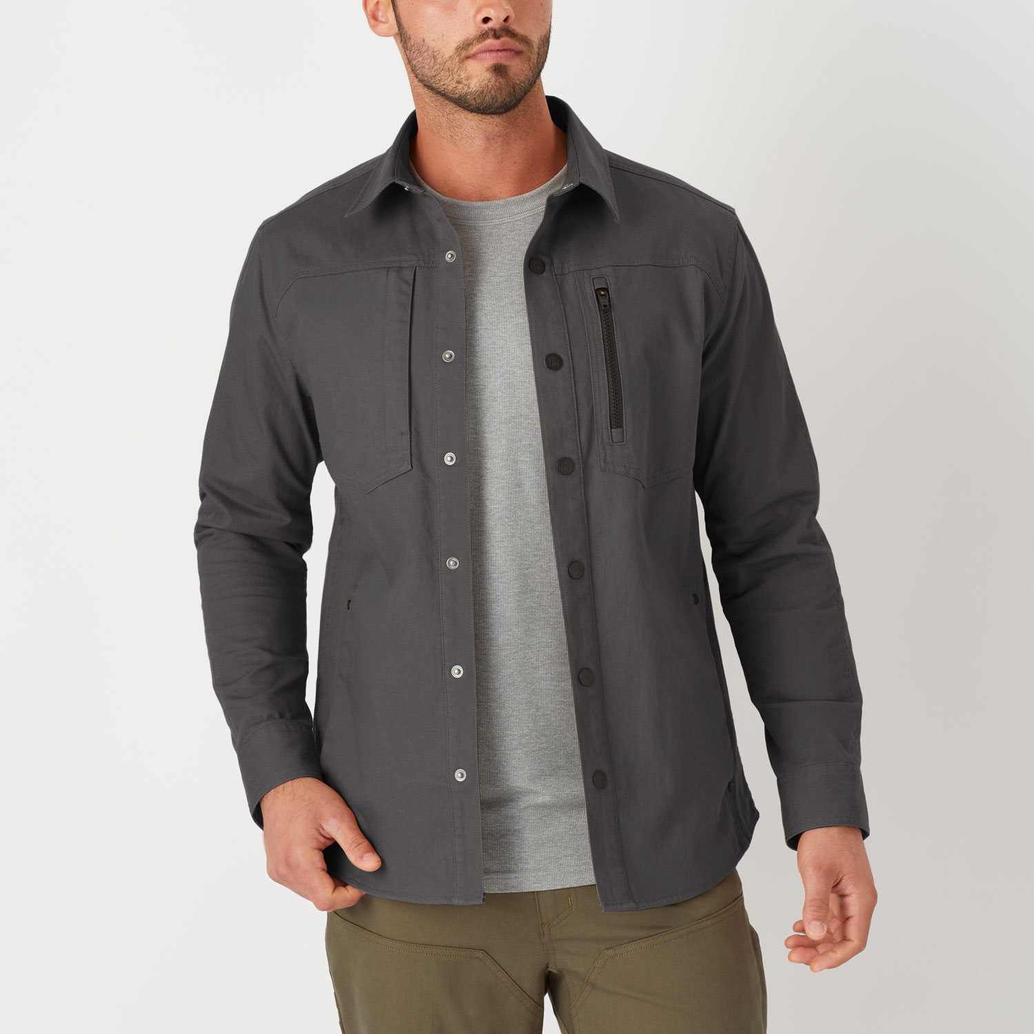 Men's AKHG Stone Run Overshirt, 23128 (Dark Camel Logo)