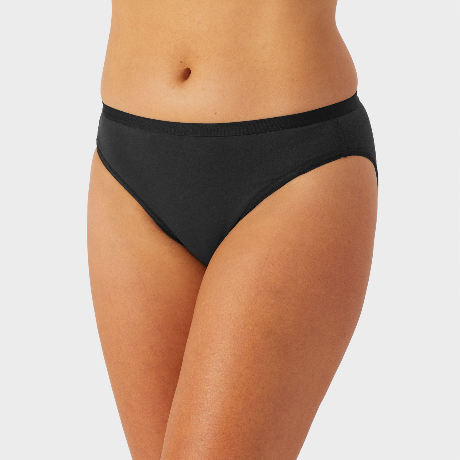 Women's Free Range Cotton Hi-Cut Underwear, 73517 (Black)
