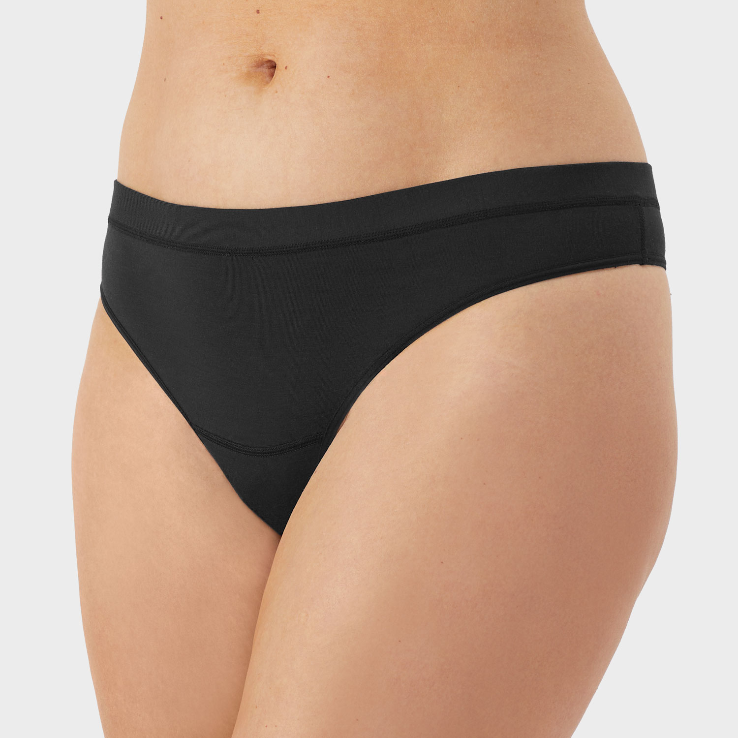 Women's Dang Soft Mid Rise Thong, 80158 (Black)